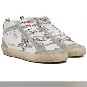 *Limited Edition* Golden Goose Mid Star Sneaker White Silver Blue with dustbag